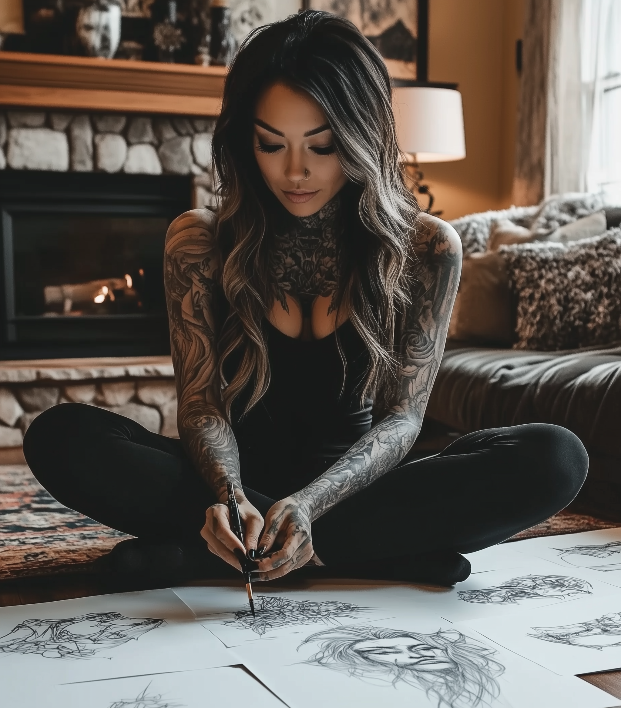 Reallynotsurennnjjjjjjkj A Tattooed Woman Is Sitting On The Flo 4bb2fdba 6bd4 4b34 96ee B2cc936d5b3b