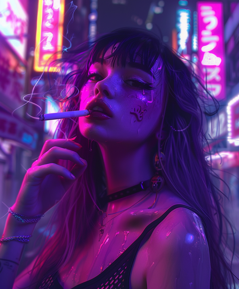 Reallynotsurennnjjjjjjkj Girl Smiggling A Cigarette In Neon In E1552231 D10b 40ca Aab5 E5846aa147f5