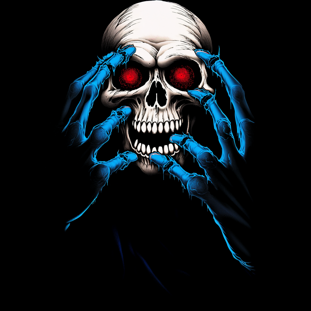 Reallynotsurennnjjjjjjkj Image Depicts A Skull With Blue Eyes A Fae69768 6e16 428f 8c75 4d2554b7b3ff