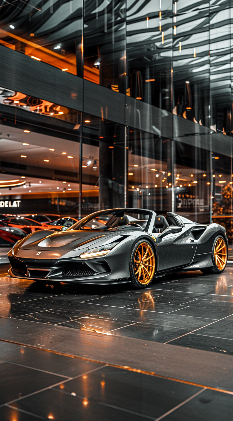 Reallynotsurennnjjjjjjkj A Gray Ferrari F8 Spider With Golden W 1236d85b 47a8 4fac A44b F1b4fadb5e6a