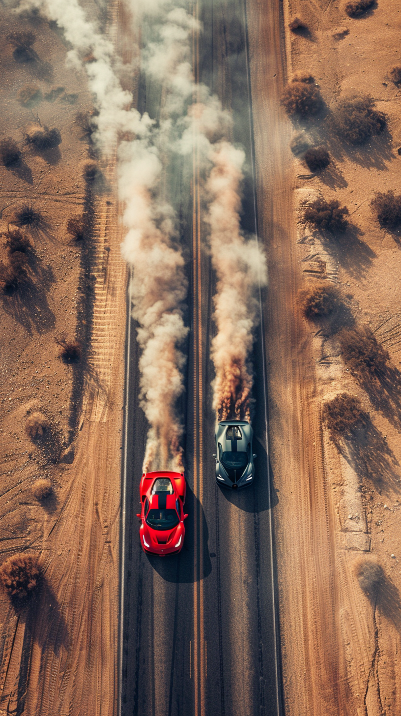 Reallynotsurennnjjjjjjkj Drone Shot Of A Red Ferrari And A Buga 784a3632 528a 4125 B6c3 Ee6afd0dd0fb