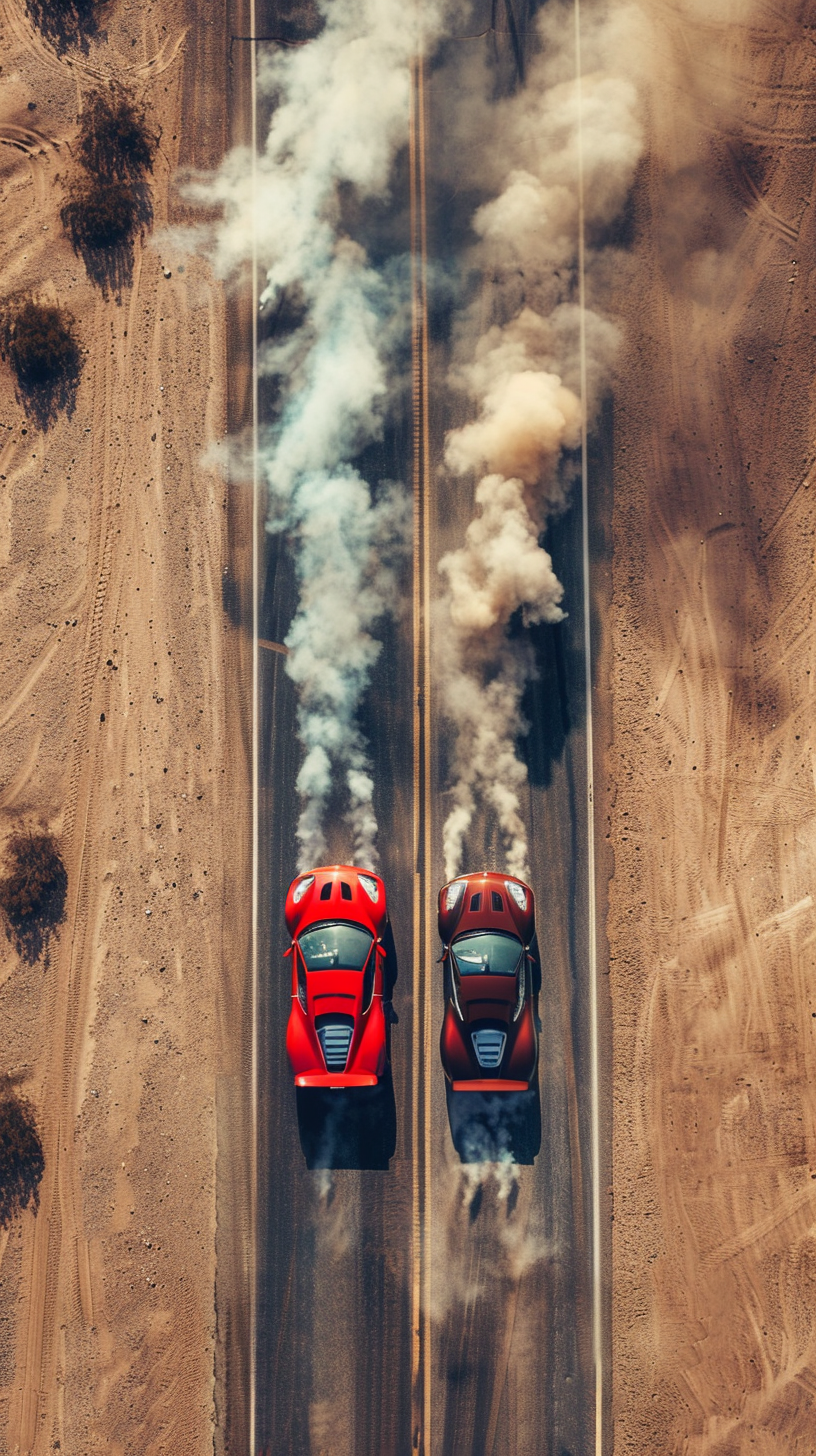 Reallynotsurennnjjjjjjkj Drone Shot Of A Red Ferrari And A Buga 903c17f2 9342 424d 8697 E3dbd1bafc2f