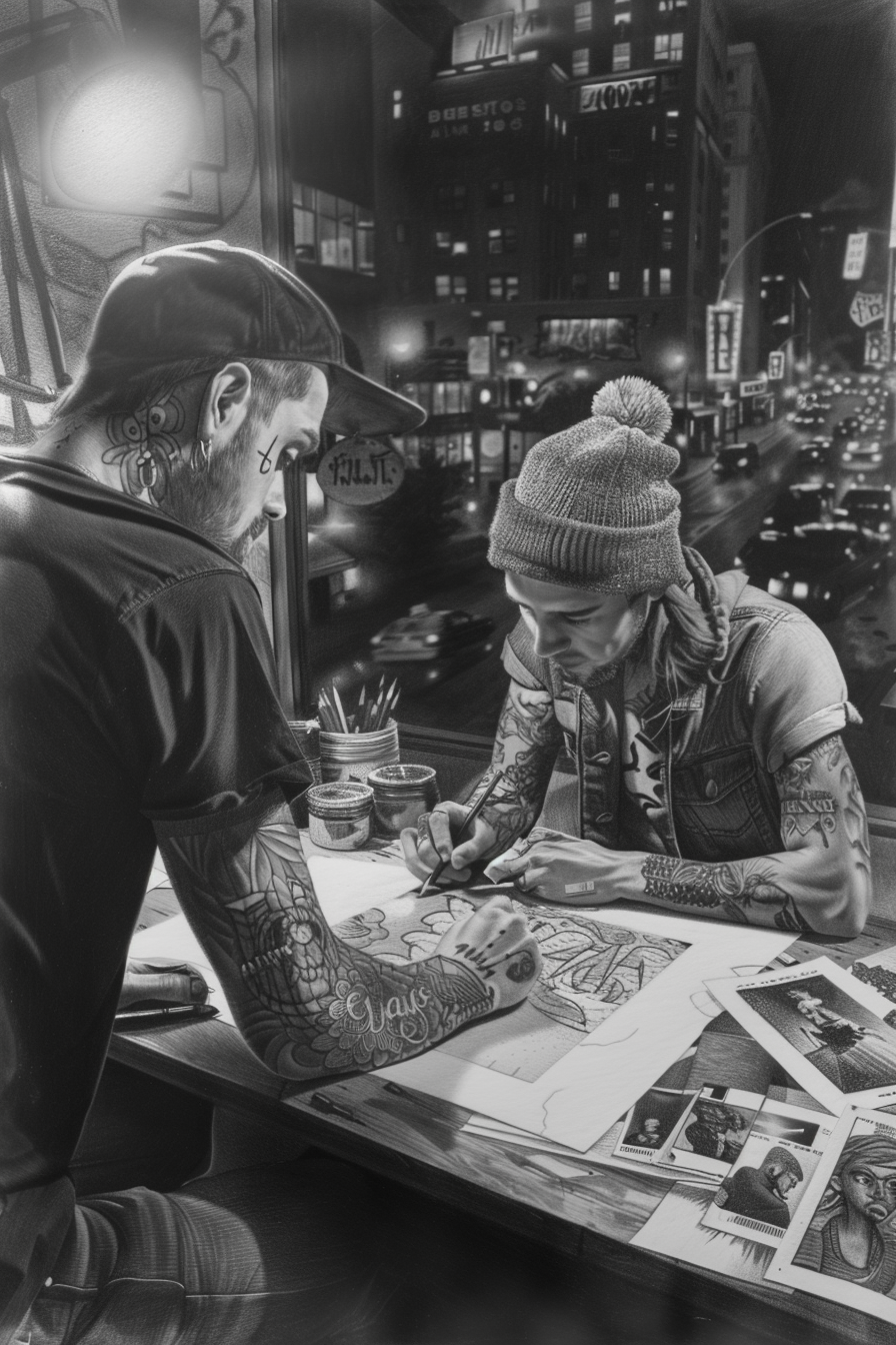 Reallynotsurennnjjjjjjkj A Black And White Pencil Drawing Of Tw B43d98c9 Bedd 4fe9 96d2 13be938eb64a