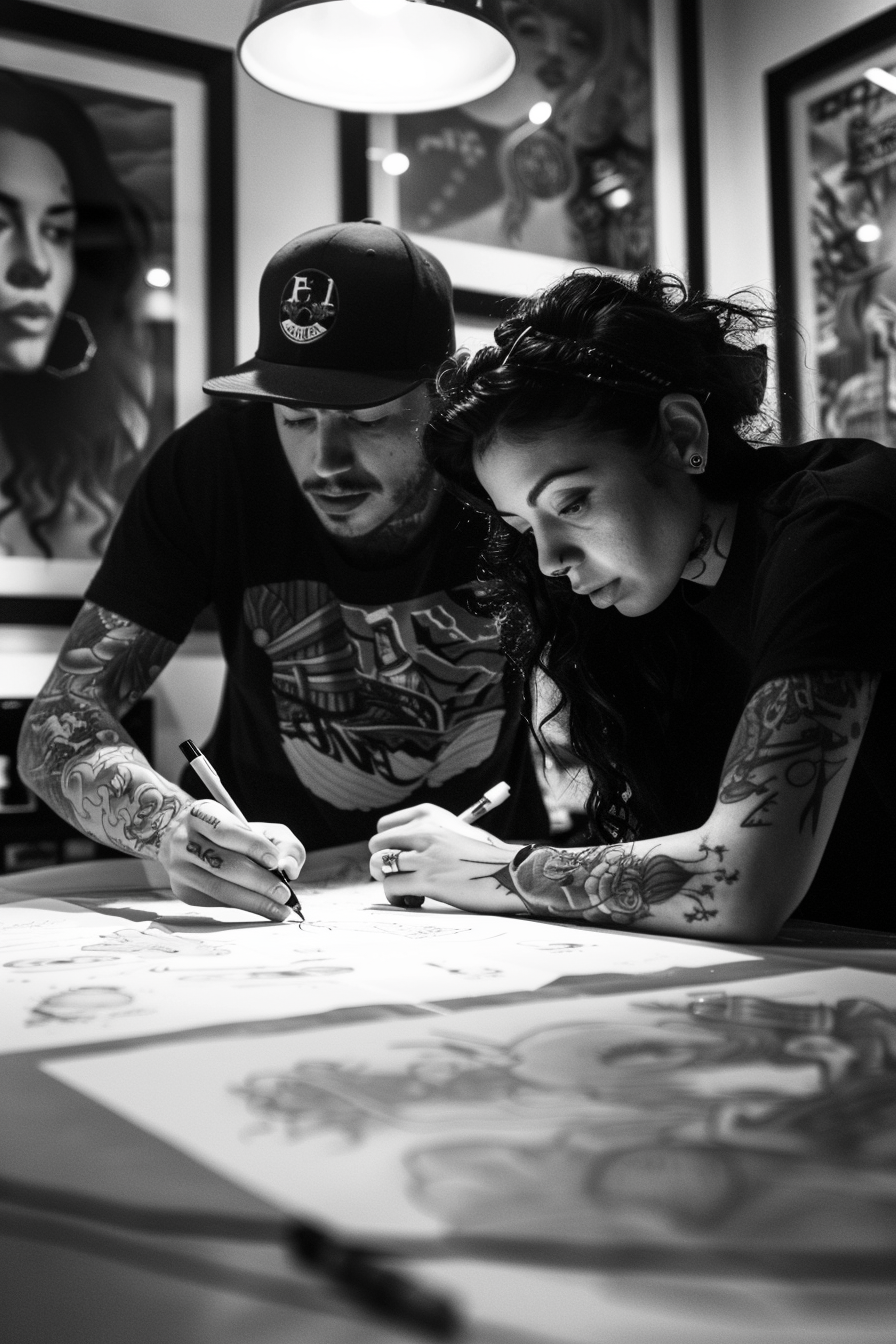 Reallynotsurennnjjjjjjkj Black And White Poster Of Two Tattoo A 7fdf3ac4 B717 4c7e 8f01 9c458c26330c