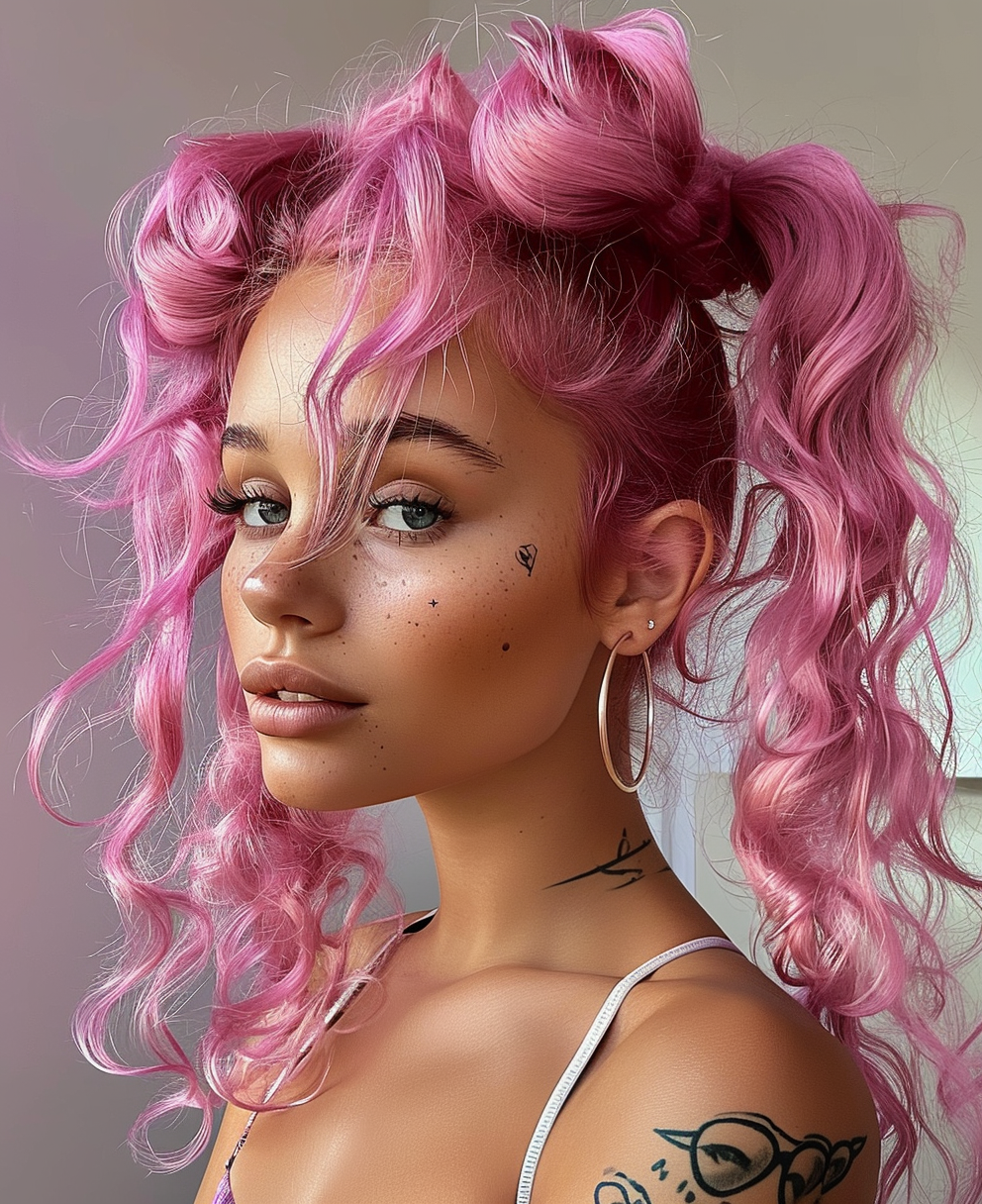 Reallynotsurennnjjjjjjkj A Woman With Pink Curly Hair In A Pony Cfe1ff99 963d 4a5f A395 1284ac32eccf