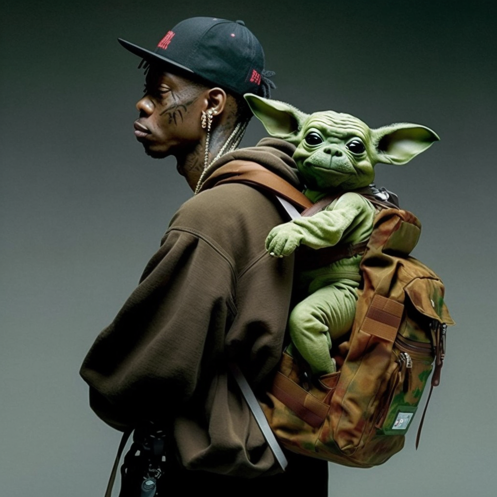 Icepotnoodle Travis Scott With Yoda In Back Pack Photo 2b9a11a7 Eae5 4e90 9e58 Fd54e7ae543e