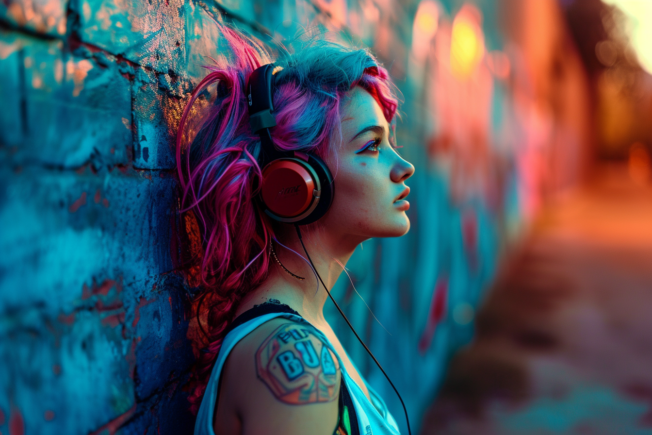 Reallynotsurennnjjjjjjkj A Girl With A Colorful Hair And Headph 50a68a72 14af 4f58 A554 B1b4bc55a935