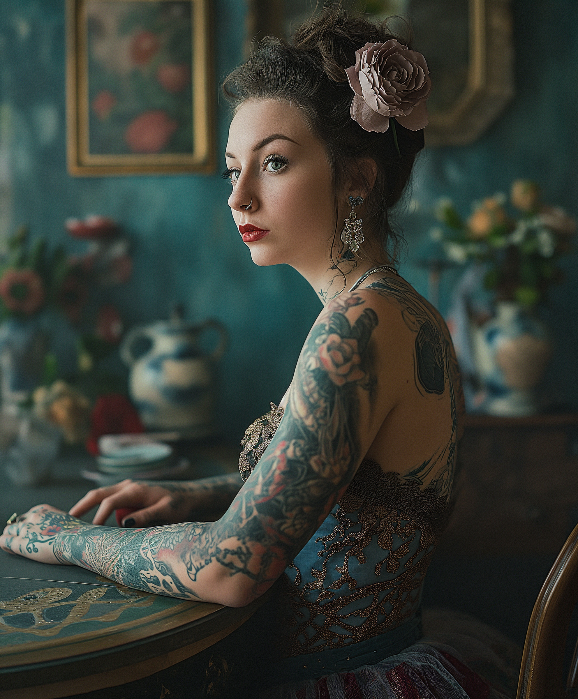 Reallynotsurennnjjjjjjkj A Young Woman In A Tattooed Dress Sitt B62619d8 Dff4 4797 9235 8cfad94ac648