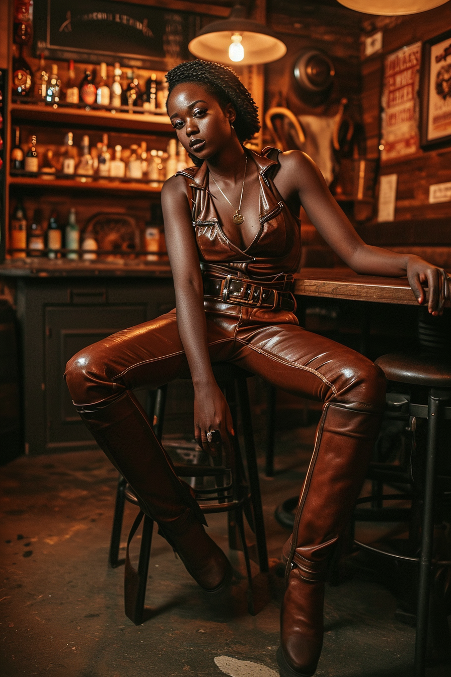 Reallynotsurennnjjjjjjkj Black Woman Wearing Brown Leather And 29f9d3e0 166c 46fc 8052 C421c360c157