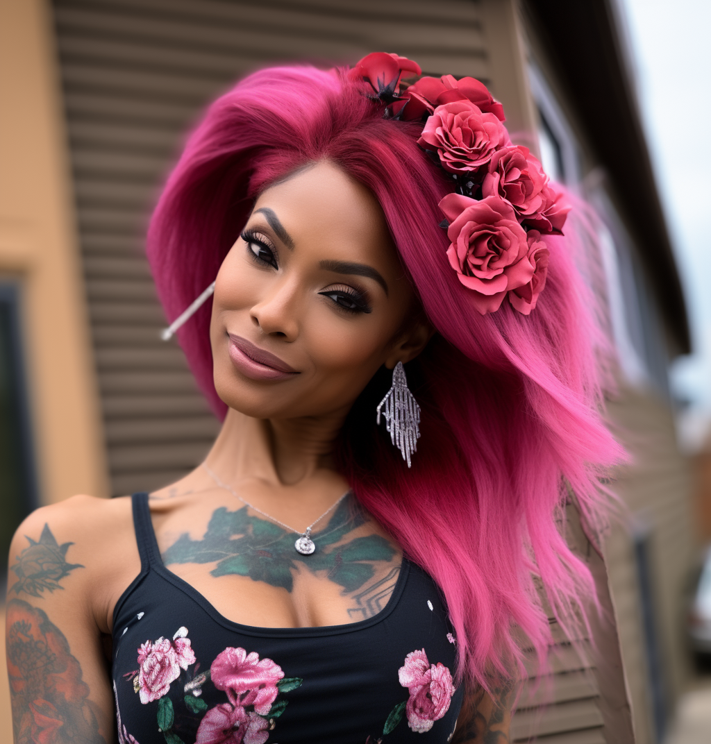 Reallynotsurennnjjjjjjkj A Beautiful Lady With A Pink Blooming 29d992fd Ef55 498e 8ade 37bae9518c3c