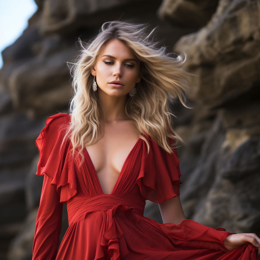 Reallynotsurennnjjjjjjkj A Blonde Woman In A Red Dress In Front 38e46110 2e4f 41e7 85e2 C2516069ef56