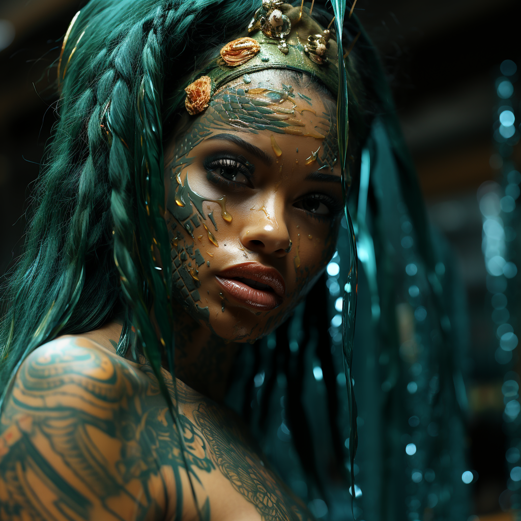 Reallynotsurennnjjjjjjkj A Girl With Tattoos In A Green In The 01bbaba8 429f 47d4 905b 60cabc62c835