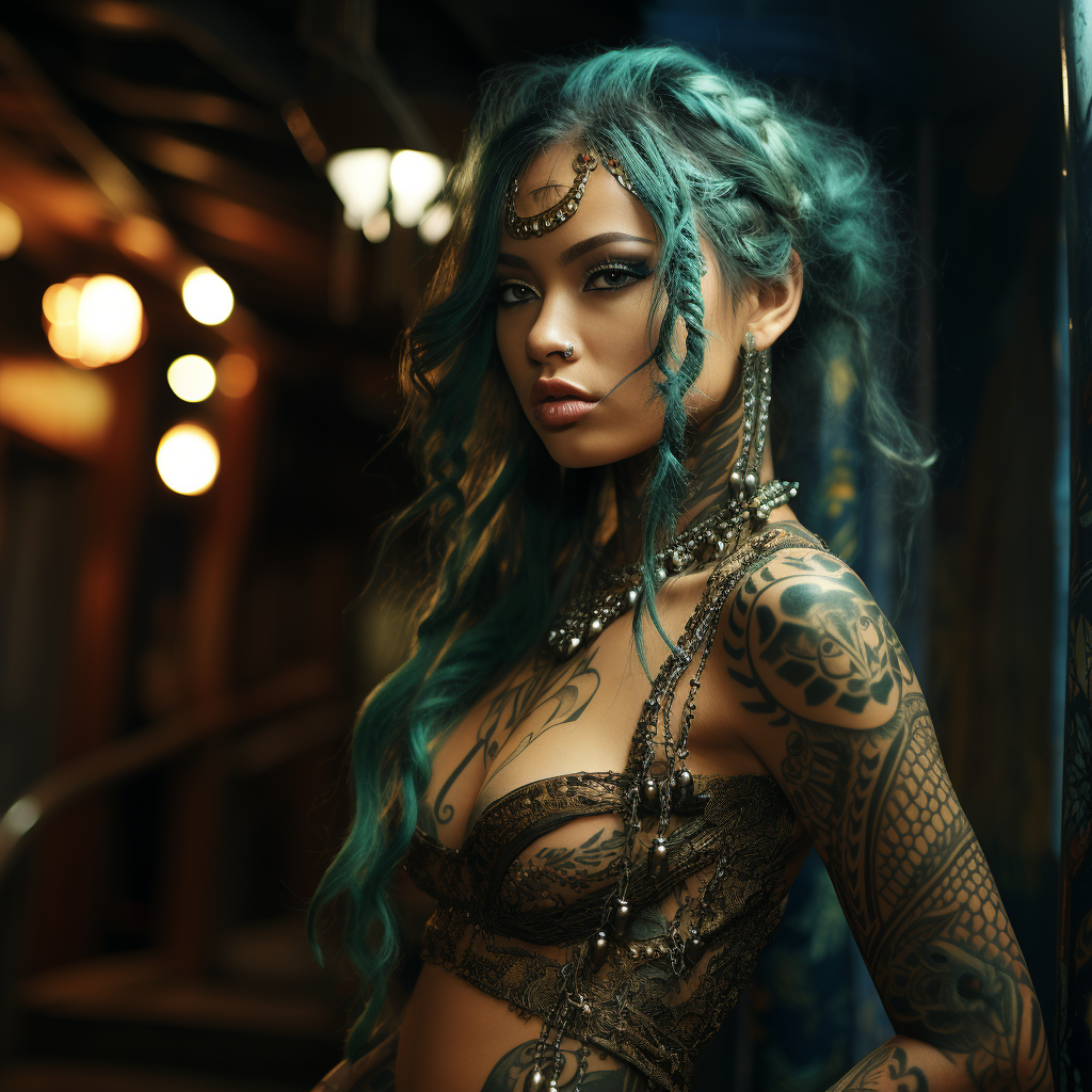 Reallynotsurennnjjjjjjkj A Girl With Tattoos In A Green In The 5ba197fc 9153 4137 99b8 Bd75ff8c3e14