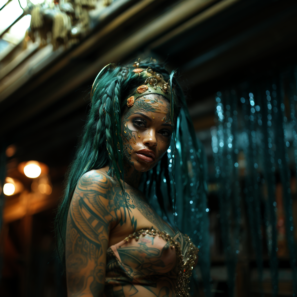 Reallynotsurennnjjjjjjkj A Girl With Tattoos In A Green In The 5f517008 Ddc6 4ca8 84b9 4449d61d16a9