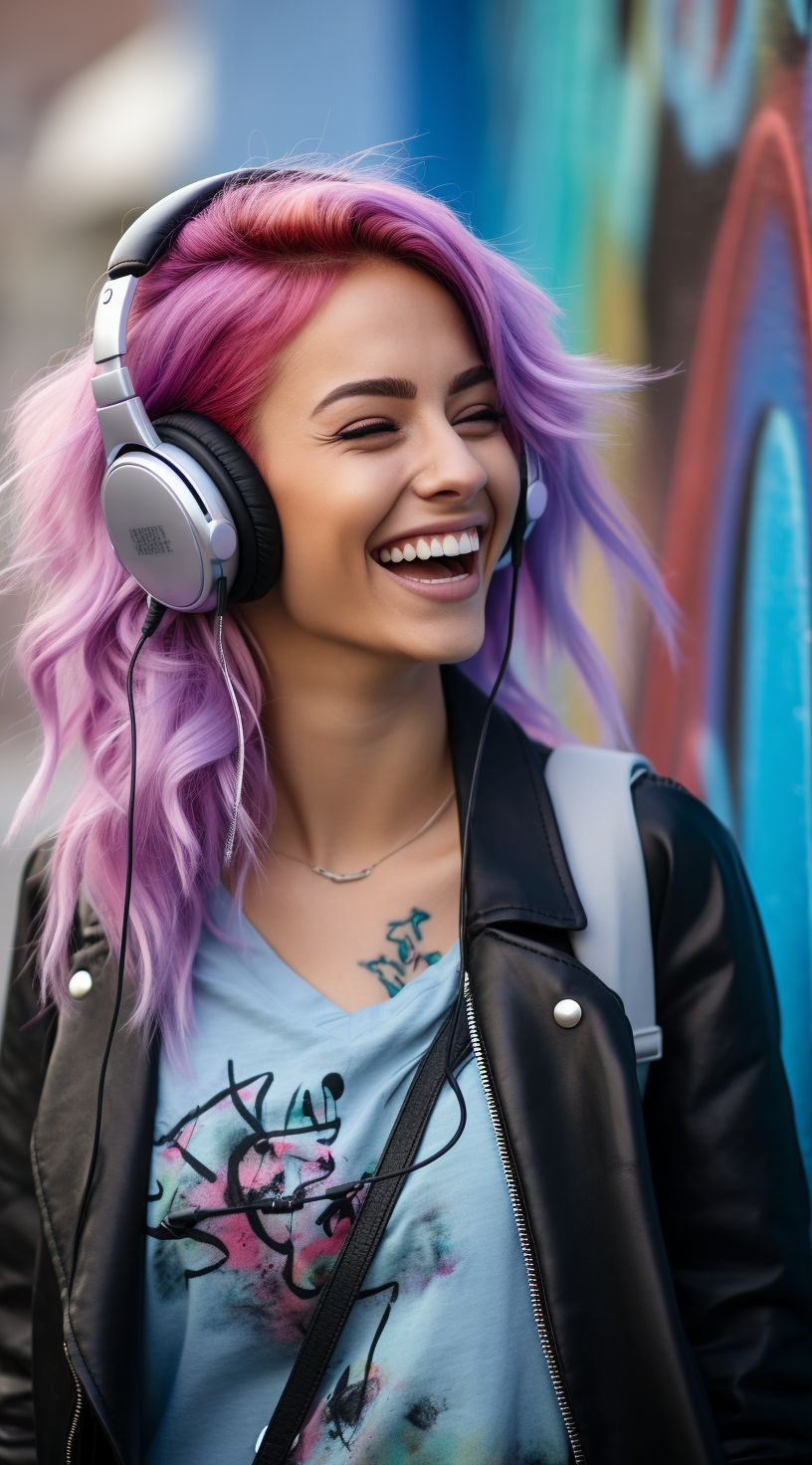 Reallynotsurennnjjjjjjkj A Woman Smiling With Headphones And Pi F0f99a8b 23ae 4d54 B8fc 45355766269a