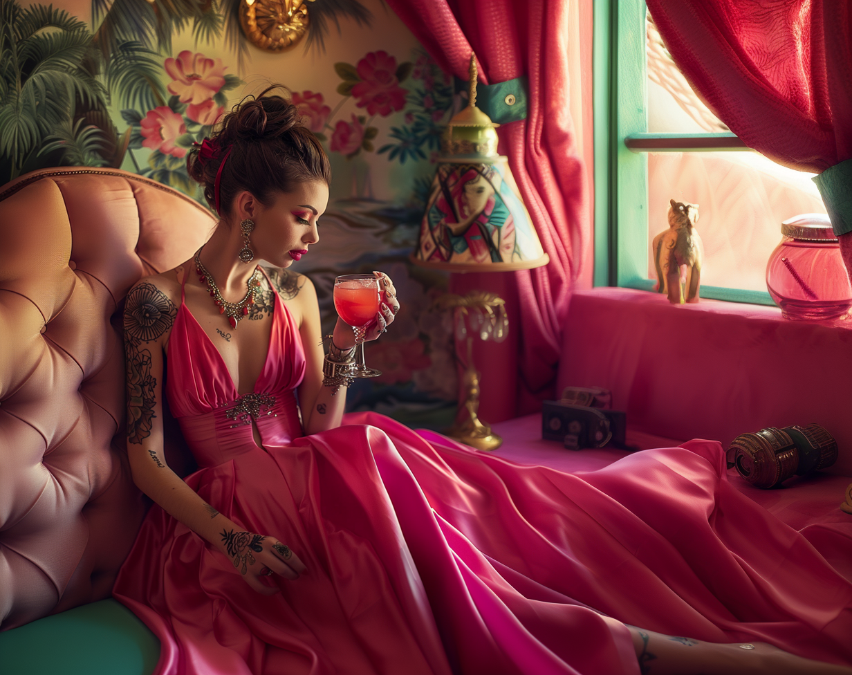 Reallynotsurennnjjjjjjkj A Woman Wearing A Pink Gown Tattoo And 93ab59a1 3d16 46ad B841 313dbd054484