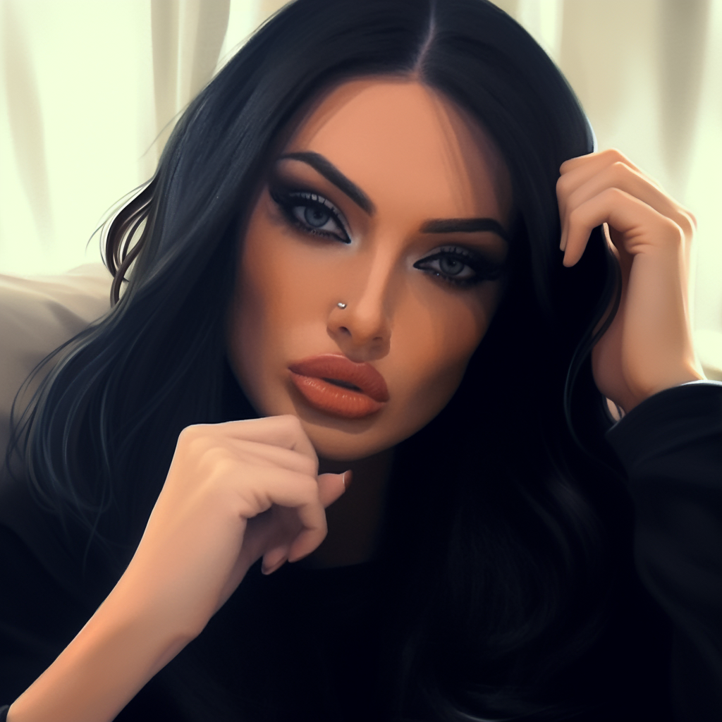 Reallynotsurennnjjjjjjkj A Woman With Long Black Hair And Bold 19563dd9 F0f6 4f10 Ae07 Cba533356ec8