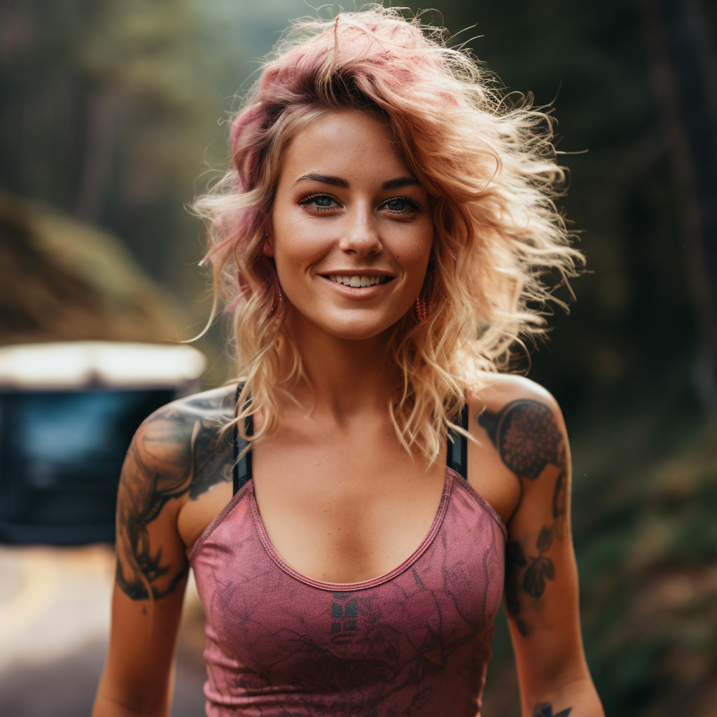 Reallynotsurennnjjjjjjkj A Woman With Pink Hair Running Down A 06e50bef Fb69 4ed8 83a6 23de2dd53191