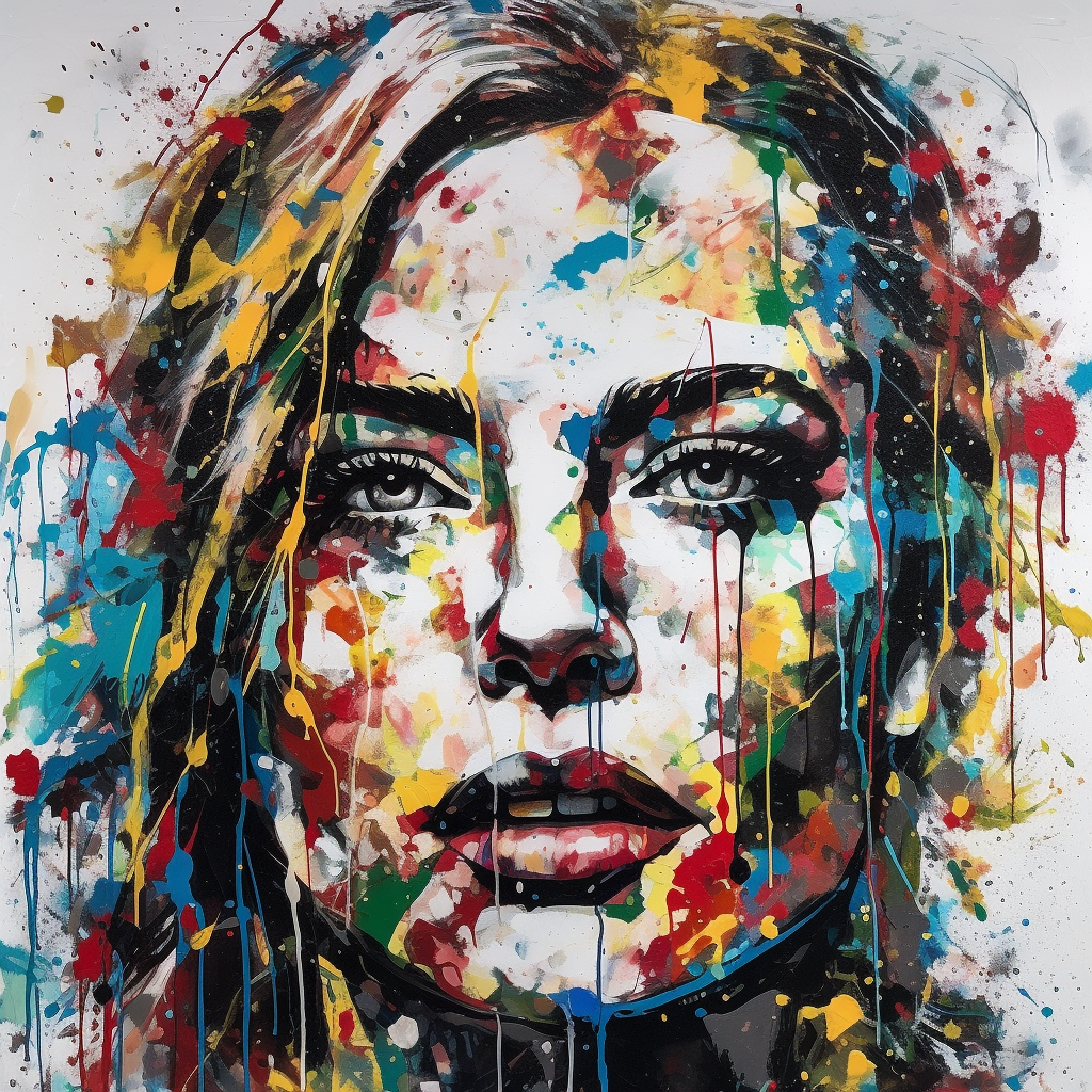 Reallynotsure Drip Art Style Painting Of Madonnas Face Iconic P 09c74250 B8d4 4cc2 9278 3e5c52f3374f