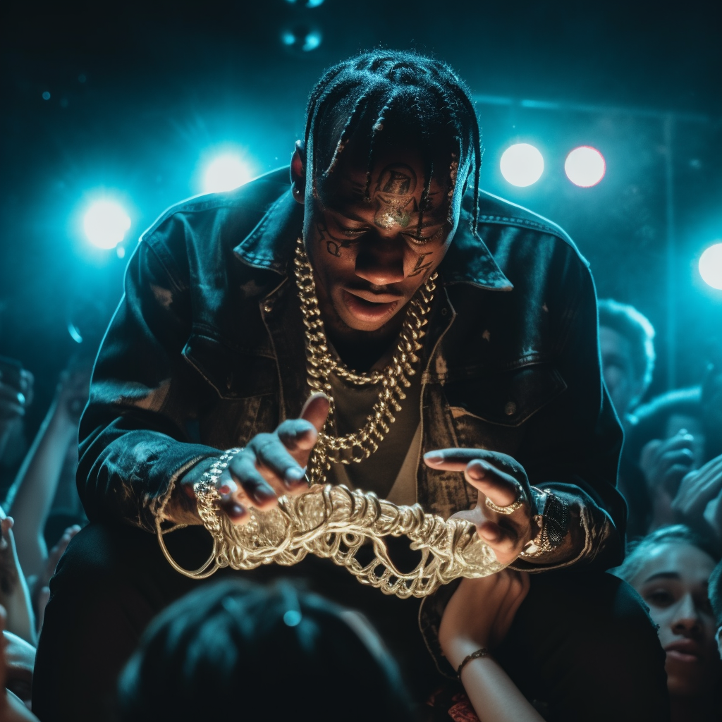 Reallynotsure Travis Scott Rap Music Star Hold Up A Skull With Beb29002 Cc77 4a46 Ad76 8a4e117bc7eb