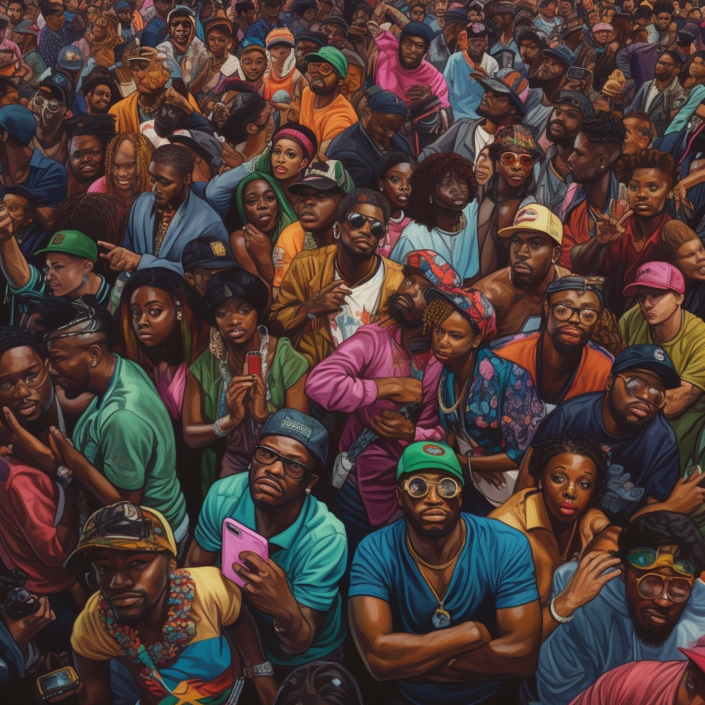 Reallynotsure A Crowd Of People Posing With Rappers In The Styl 7f309df2 02c4 4b65 A526 16cbd8abdff8