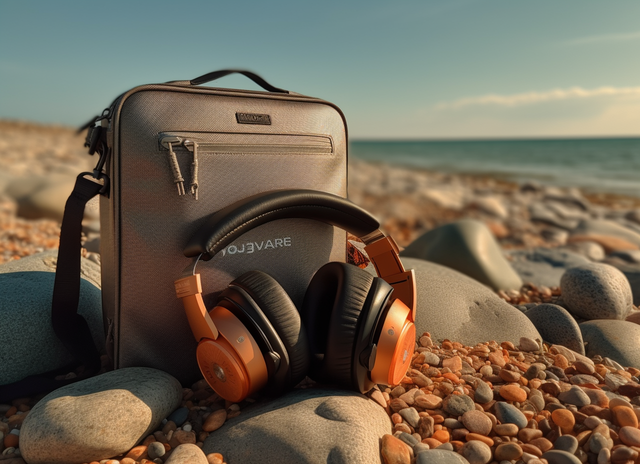 Reallynotsure A Travel Bag On The Beach With Headphones And Hea E4e0cef6 Ed97 483f 96d3 B2f9912f9de4
