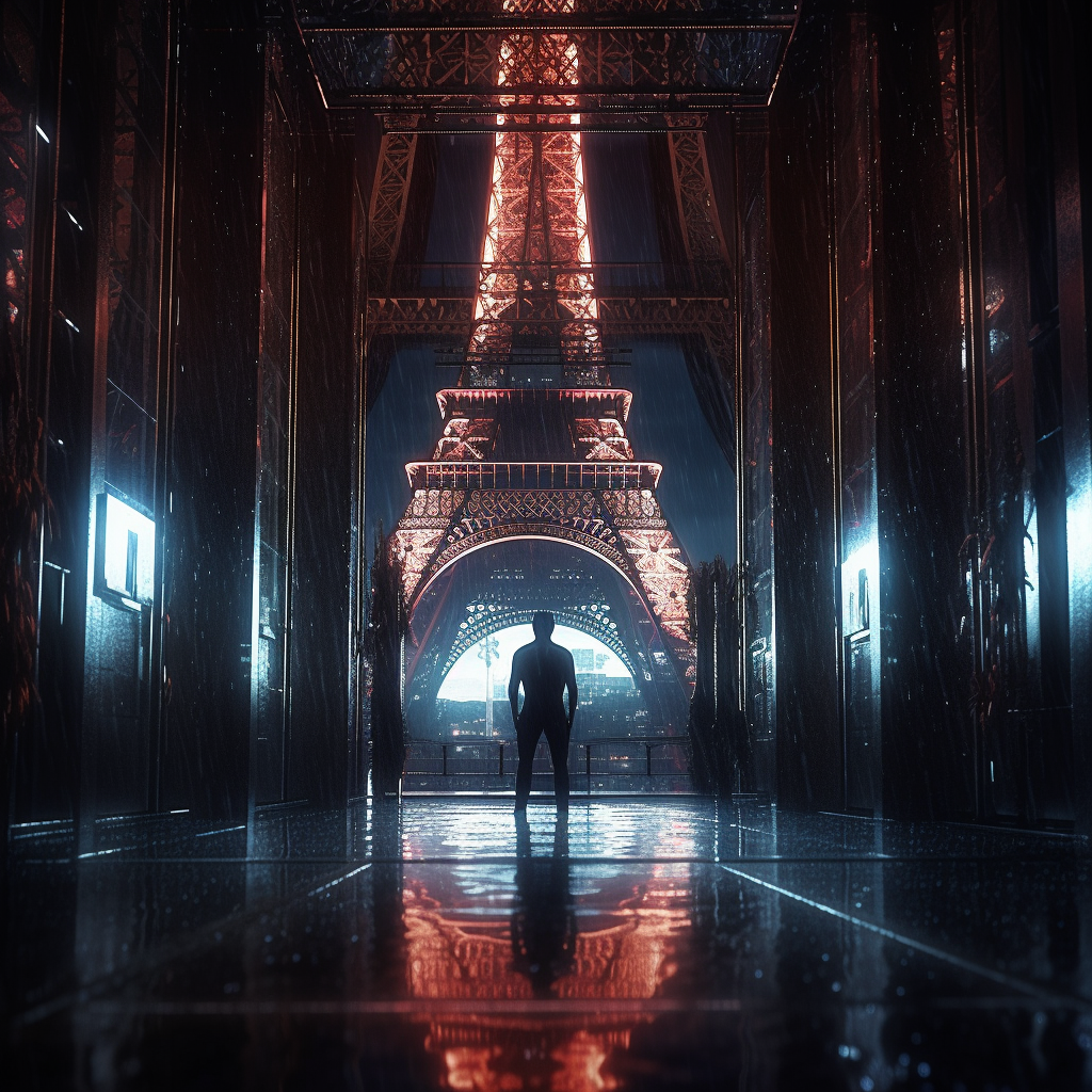 Reallynotsure Eiffel Shower Cyberpunk Low Angle Shot 8425216c F4fd 40c3 90ff Ee5445e87a39