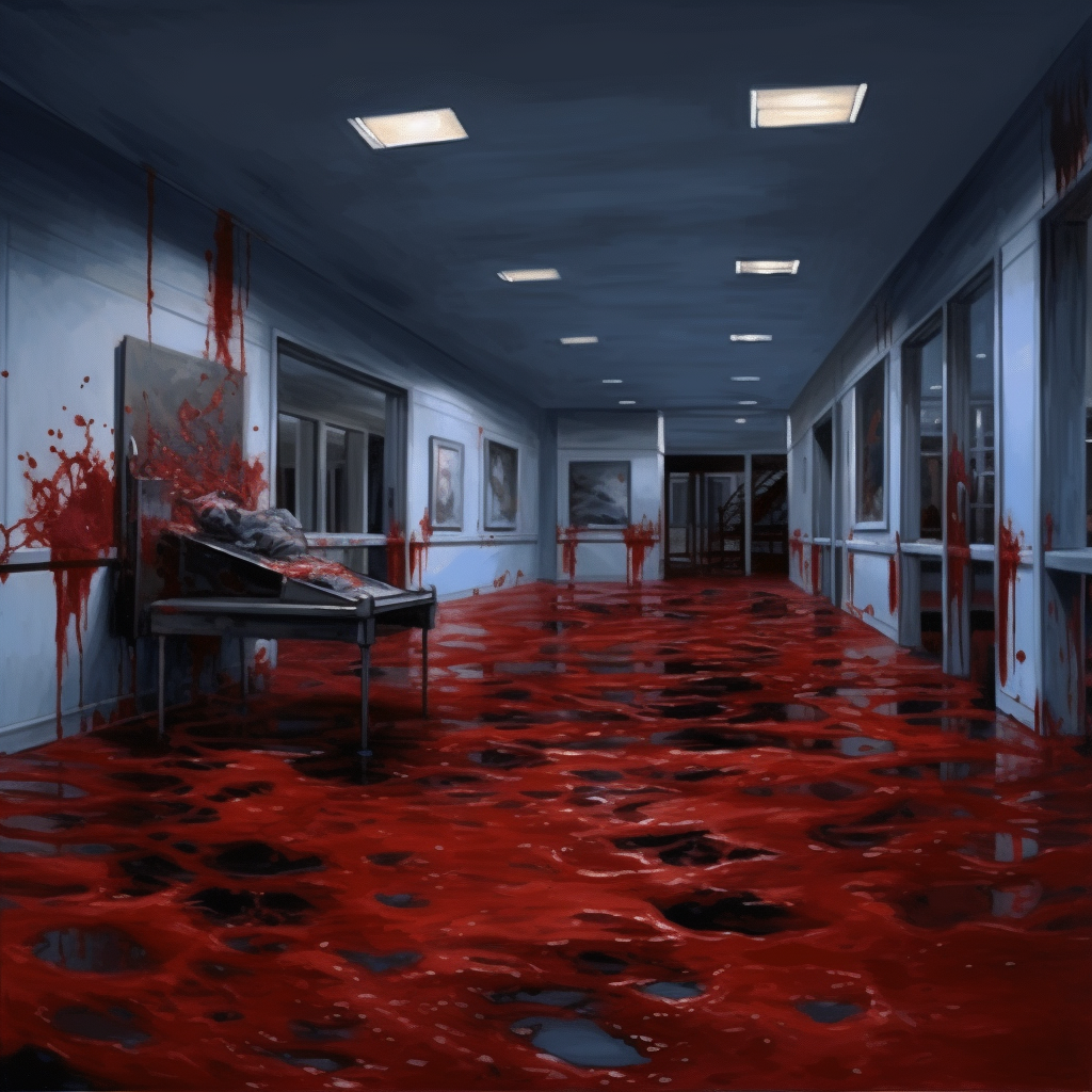 Reallynotsure Hospital Room Covered In Bloodblack Liquid On The 12dcd495 Cad1 4c2c B7fe A901b3593288