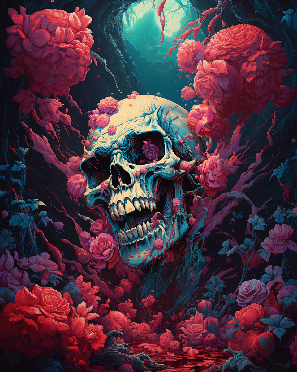 Reallynotsurennnjjjjjjkj A Skull With Pink And Blue Paint On Hi 804a428b 430a 40e5 964c F79d30753aca