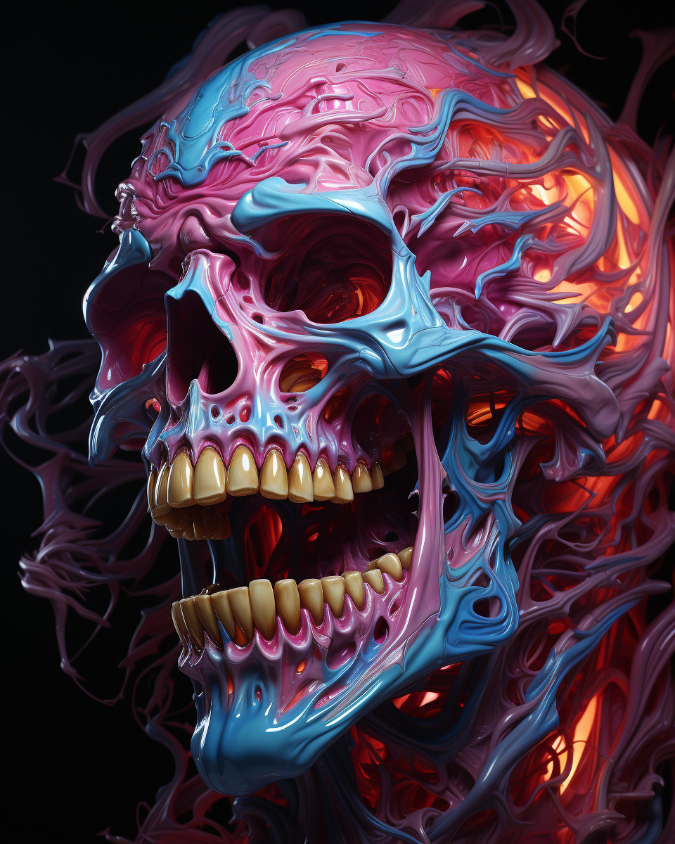Reallynotsurennnjjjjjjkj A Skull With Pink And Blue Paint On Hi 823f8368 Aa39 4c5e 8df2 329f5879bb0e