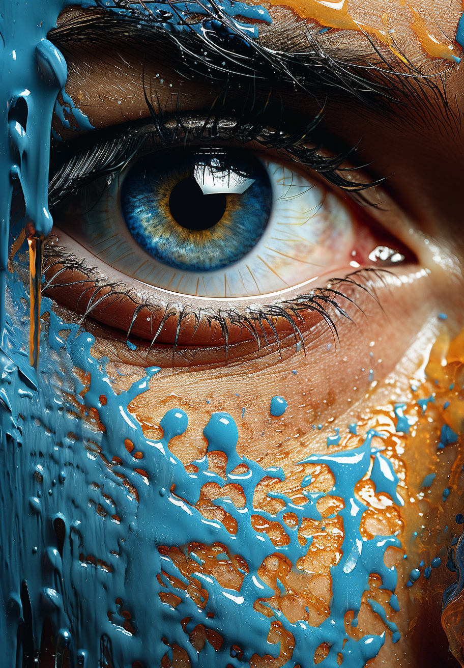 Reallynotsurennnjjjjjjkj An Eye Covered By Blue Paint In The St F409d69d 5174 4c65 B7de 1ba2140f78d0