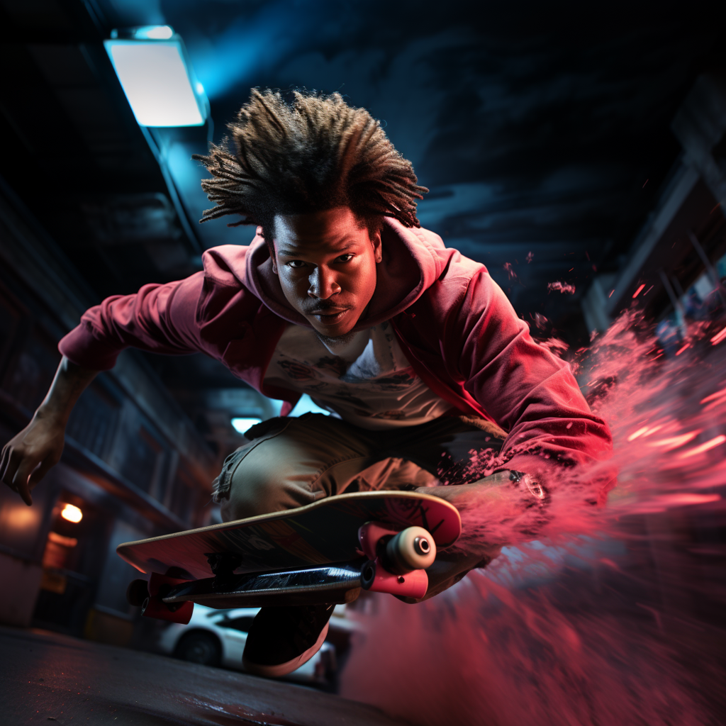 Reallynotsurennnjjjjjjkj A Cinematic Photo Of Skateboarder In M De61d11d 59be 4c1d B9f1 87100711389d
