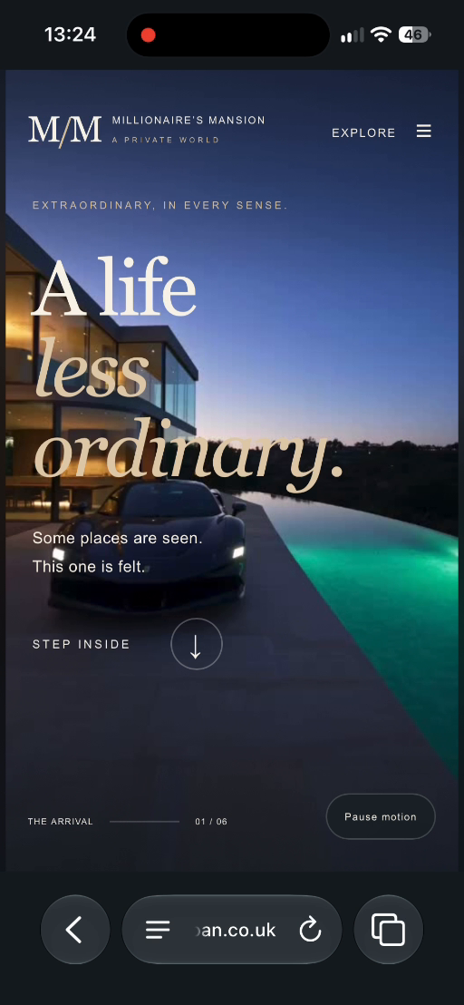Millionaire's Mansion website