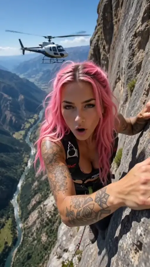 Mountain Climber Helicopter Closeup