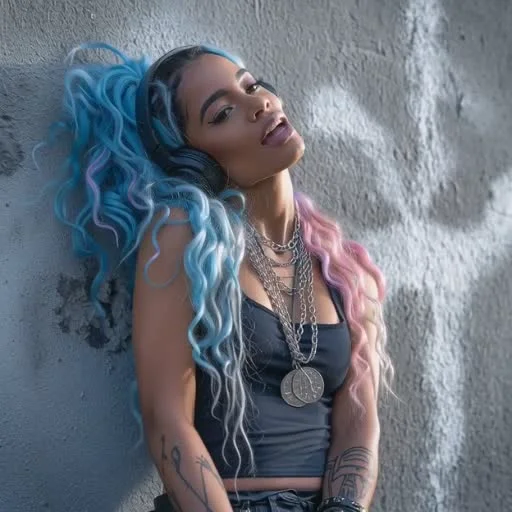 Pastel Haired Headphone Portrait