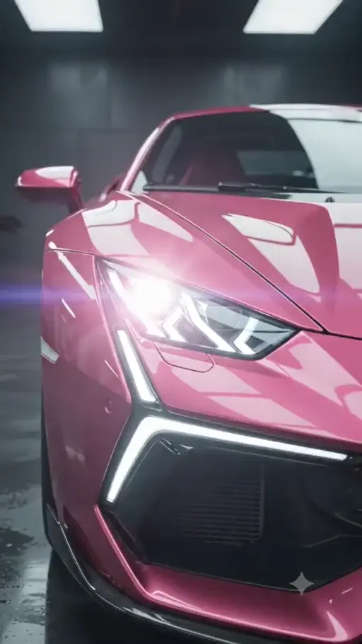 Pink supercar from Shadowban’s AI creative portfolio