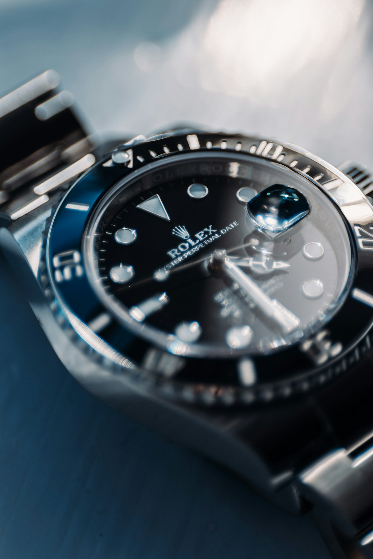 Close detail of a Rolex Submariner