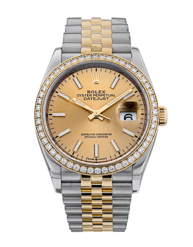 Two-tone Rolex Datejust with diamond-set bezel