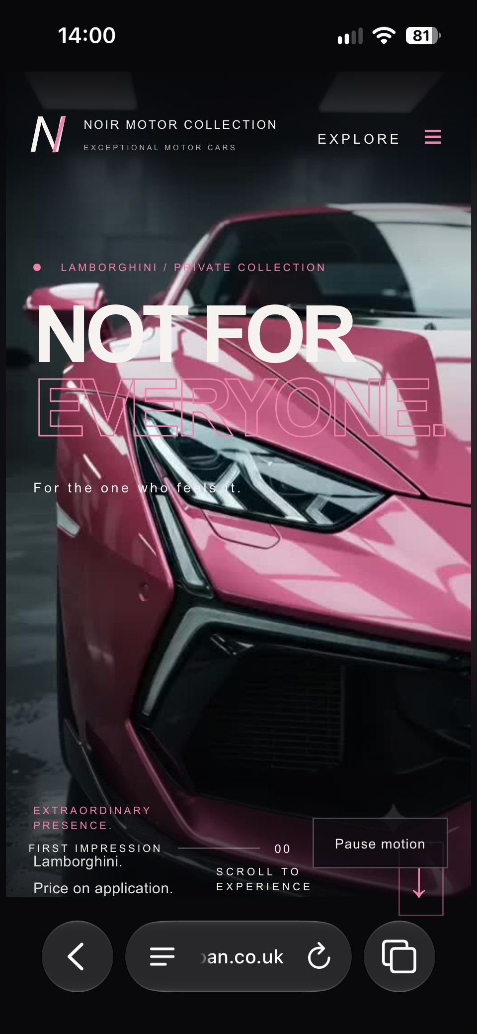 Lamborghini website