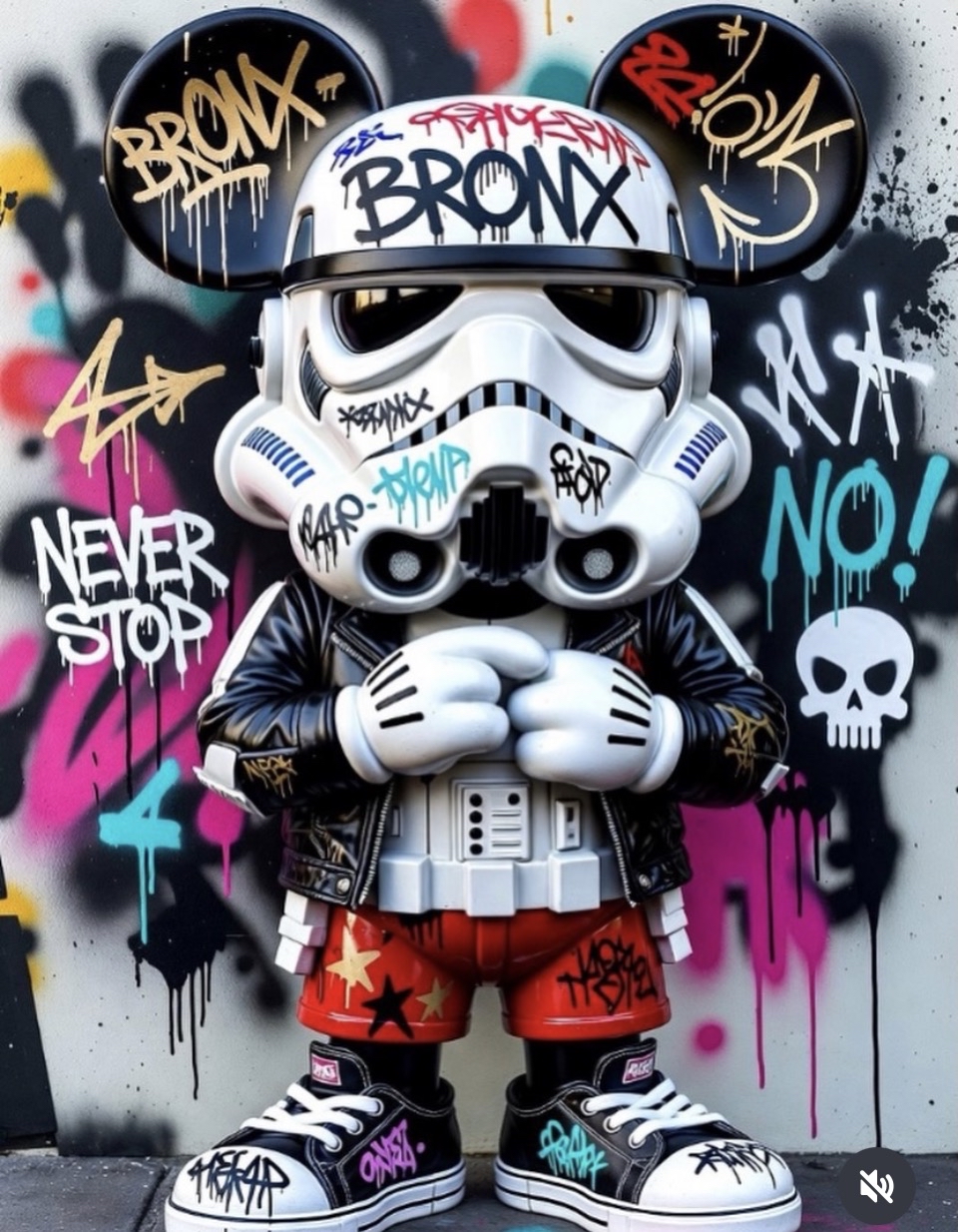Graffiti-inspired Stormtrooper art figure